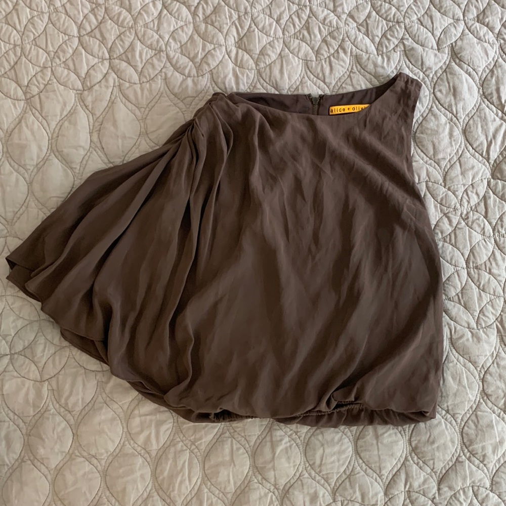 100% silk one shoulder top